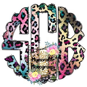 Rainbow, Leopard, Sublimation, Digital Download, Leopard Print, Monogram, PNG
