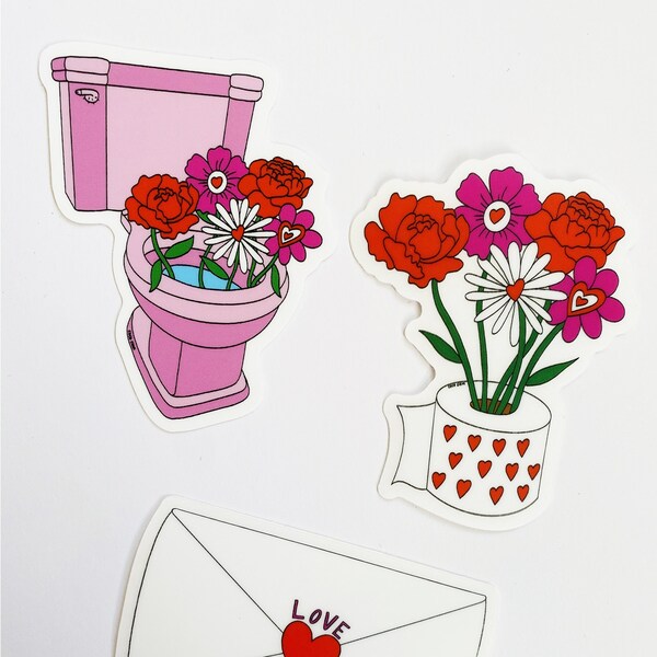 My Shitty Valentine Sticker Pack / 3 Pack / Vinyl Stickers / Weatherproof / Funny Valentine / Bathroom Humor / Toilet Sticker / Love / Art