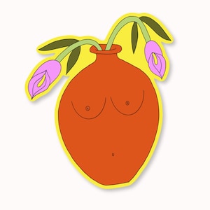 Boob Vase Sticker / 2.6” x 3”