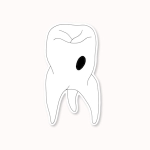 Pegatina de dientes de ansiedad / 1,7" x 3"