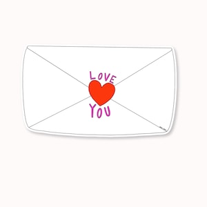 Pegatina de carta de amor