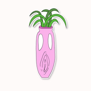 Vulva Planter Sticker / 1.7” x 3”