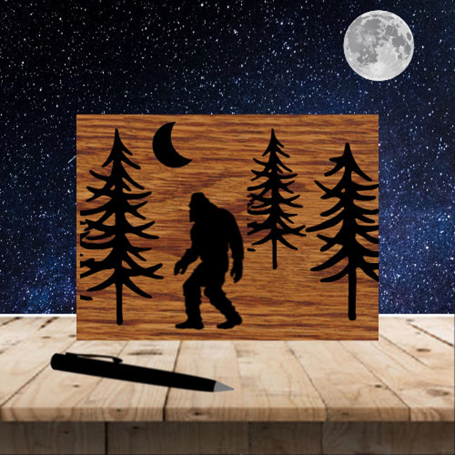 Bigfoot Wood Sign Bigfoot office Wood Sign Bigfoot Wall Etsy