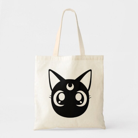 Luna Tote Bag Luna Gift Sailor Moon Luna Luna Bag Canvas Etsy