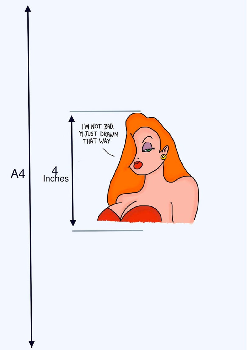 Jessica Rabbit Art Im Not Bad Im Just Drawn That Etsy