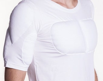 White Sleeveless Padded Undershirt. T Shirt With Muscles. Fake | Etsy