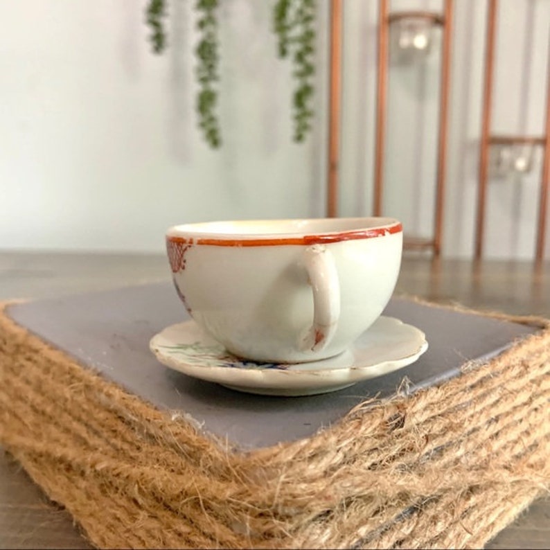 Vintage Small Floral Porcelain Tea Cup Saucer Set