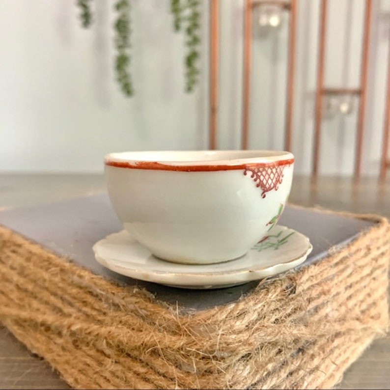 Vintage Small Floral Porcelain Tea Cup Saucer Set