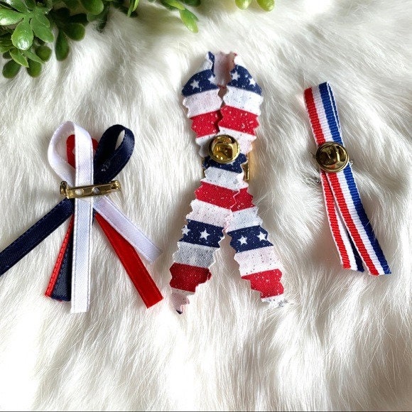Vintage Patriotic Ribbon Brooches Bundle - Etsy