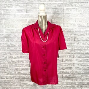 Vintage Separate Issue Pink Button Up Blouse Necklace Size Large