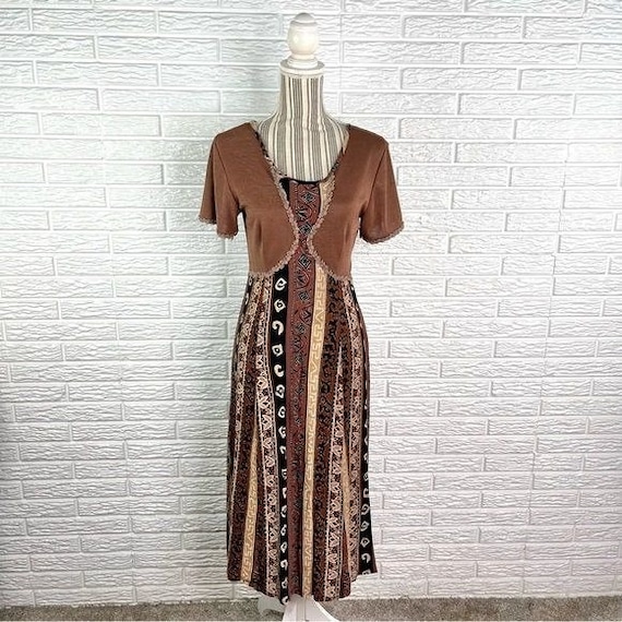 princess polly baby blue dress Multi Pattern Spaghetti Strap Midi Dress In Brown – Infinity Raine