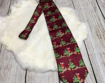 Vintage Jos. A. Bank Christmas Silk Tie Holiday Stocking Stuffer Gift Idea