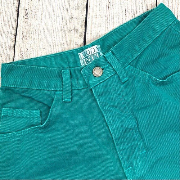 Vintage Moda Int Distressed the London Jean Green High Waisted - Etsy