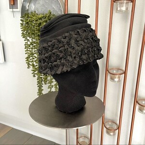 Vintage Toque Netted Hat Black Velvet - Etsy