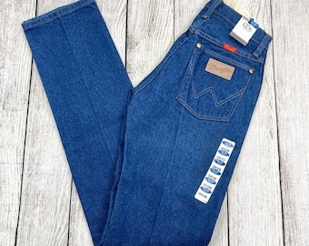 Vtg Wrangler High Waisted Cowboy Cut Slim Straight Leg Jeans Sz 3 x 36 Deadstock