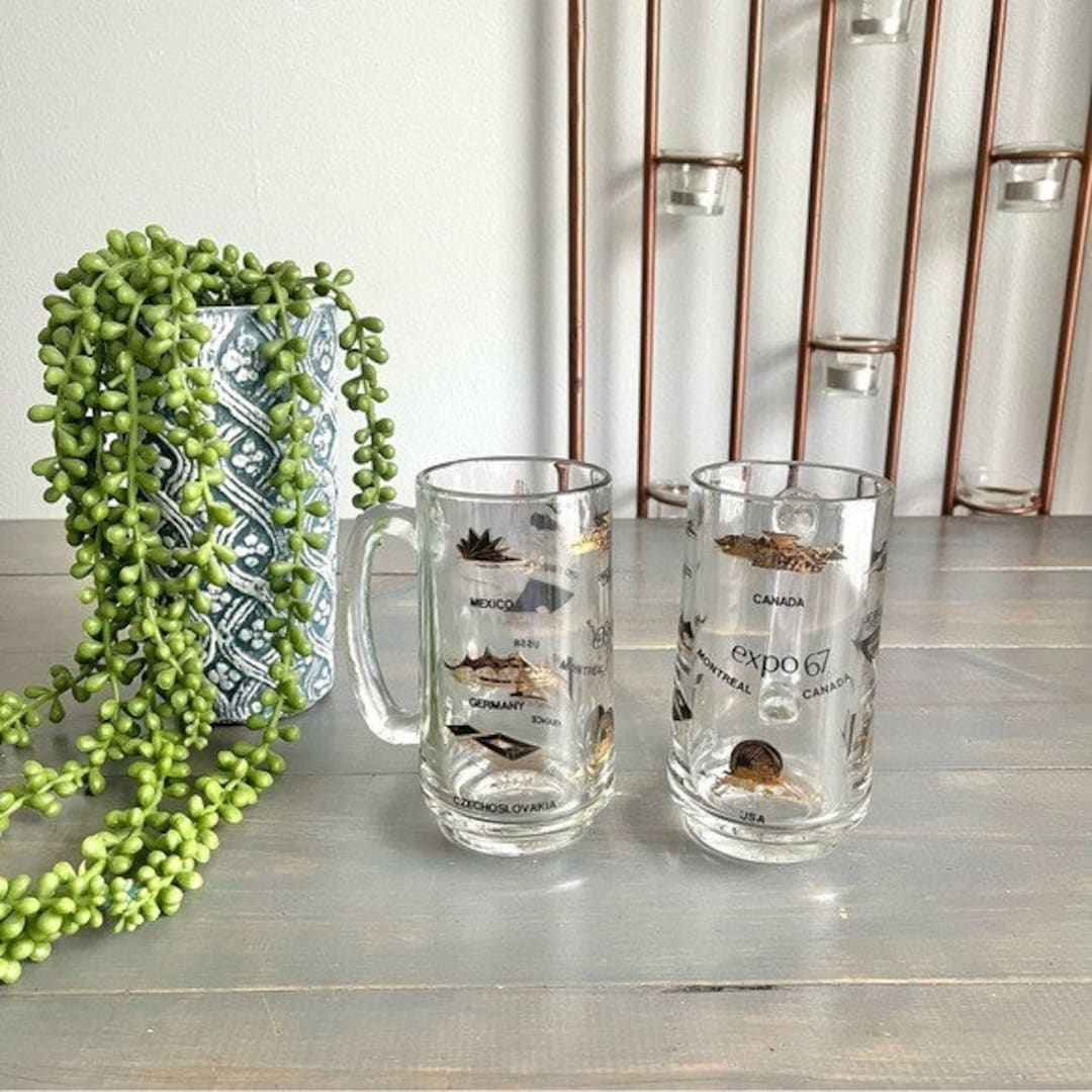 Vintage 1967 Expo 67 World Fair Beer Stein Glasses National