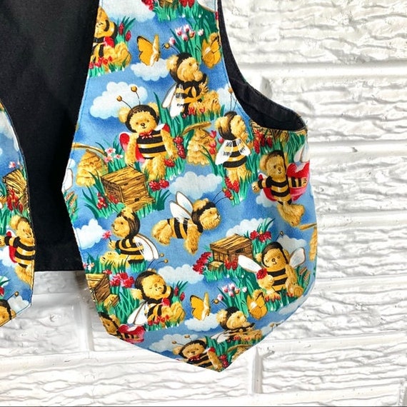 Vintage Kids Vest Teddy Bears Dressed as Bees - image 3