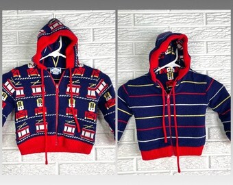 Vtg Carriage Boutique Friedknit Creations Reversible Baby Cardigan 18-24 Months