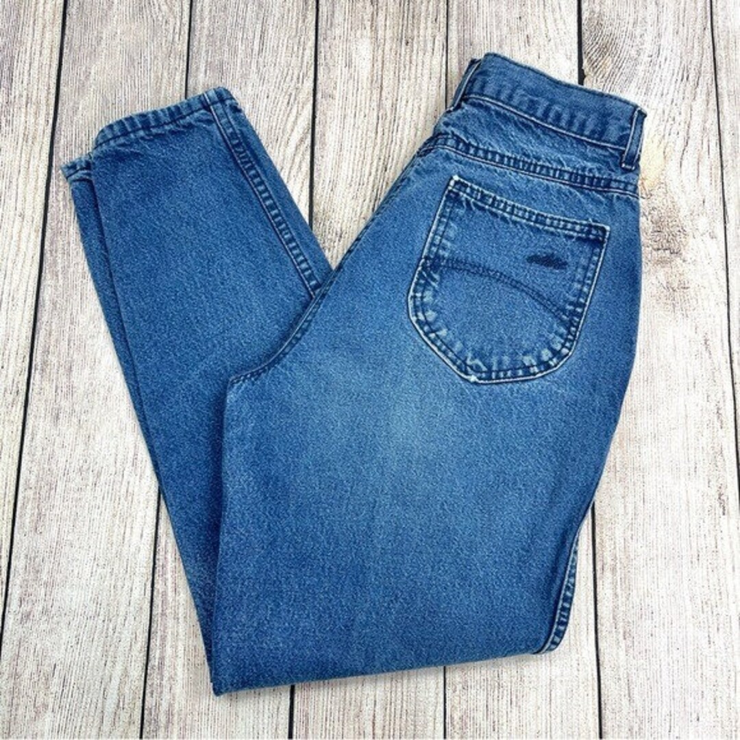 Vintage Chic Blue Denim High Waisted Tapered Leg Mom Jeans Size 8 - Etsy