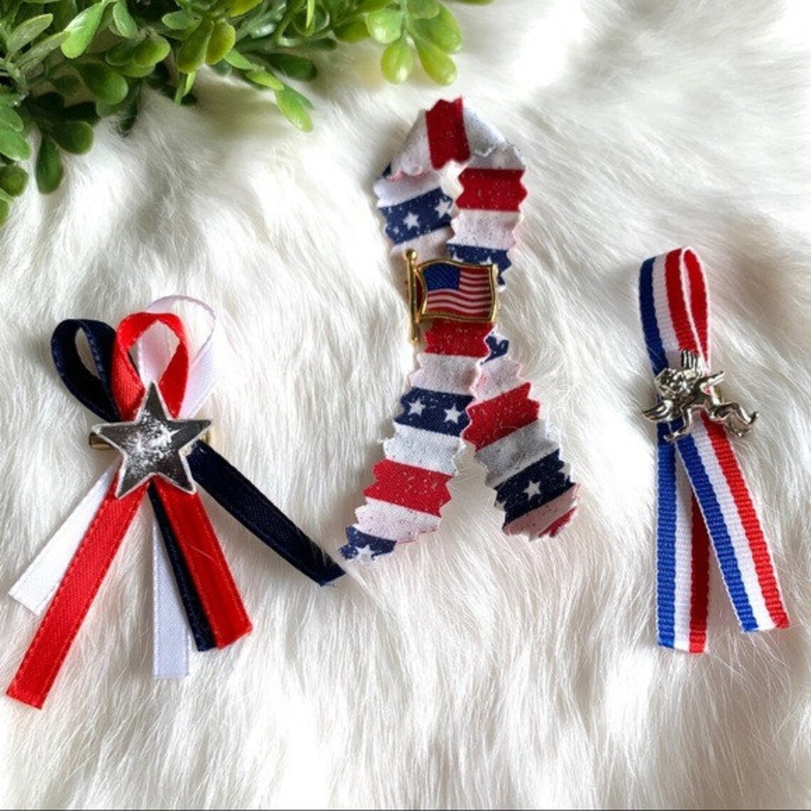 Vintage Patriotic Ribbon Brooches Bundle - Etsy