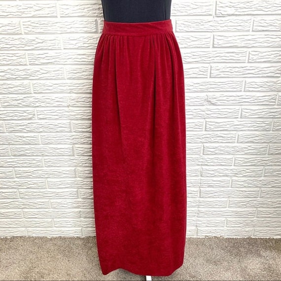 Vintage Burgundy Maxi Skirt - image 2