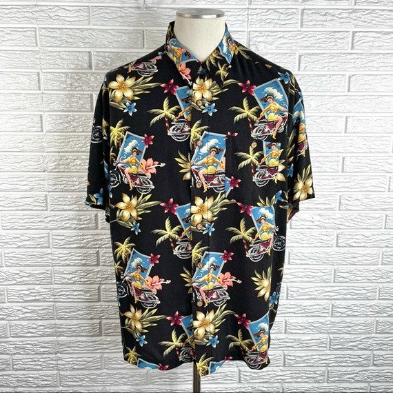 Vintage NorthCrest Hawaiian Print Button Up Shirt… - image 1
