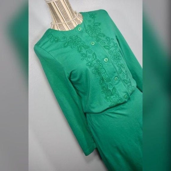 Vintage 80s Liz Claiborne Embroidered Dress - image 2