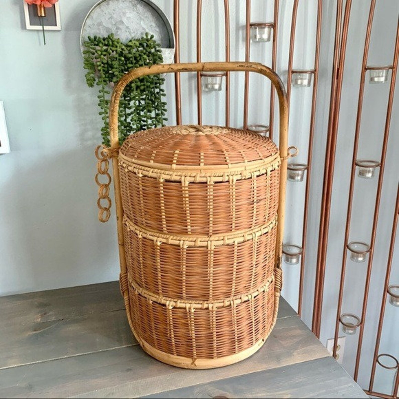 Vintage Giapponese Wedding Basket Tre Etsy