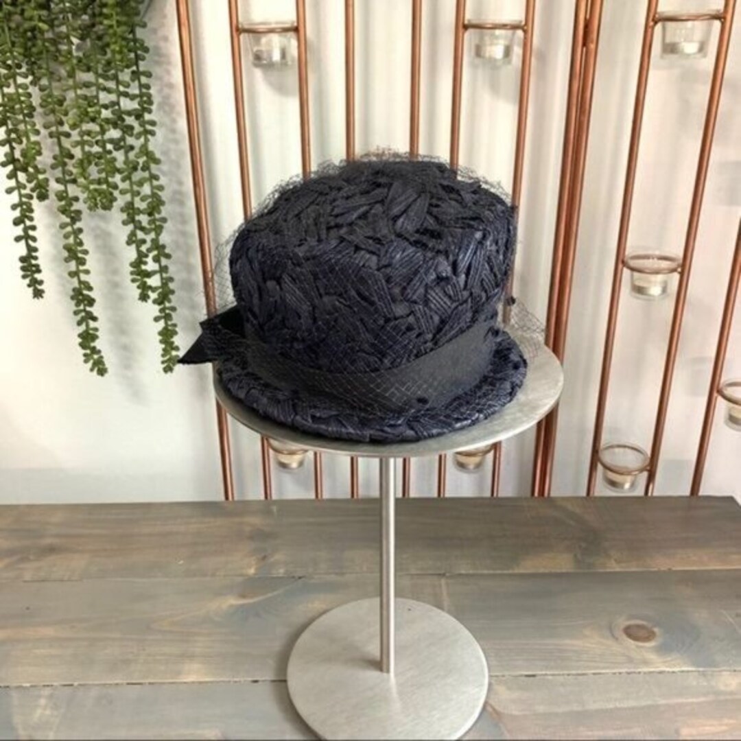 Vintage Navy Blue Cloche Hat With Mesh Overlay - Etsy display picture 3