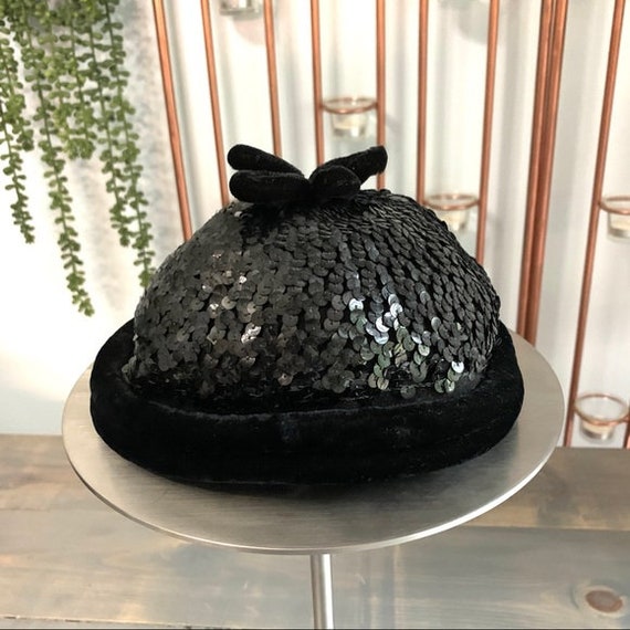 Vintage 50s Glenover Henry Pollak Sequined Hat - image 4