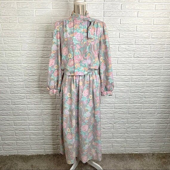 Vintage Lucia Pastel Floral & Paisley Skirt Set - Etsy