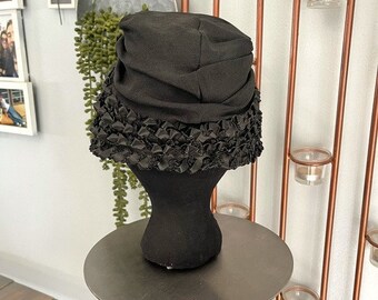 Vintage Union Made Cloche Hat Black Straw - Etsy Sweden display picture 1