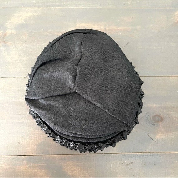 Vintage Union Made Cloche Hat Black Straw - image 6