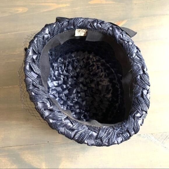 Vintage Navy Blue Cloche Hat With Mesh Overlay - Etsy display picture 1