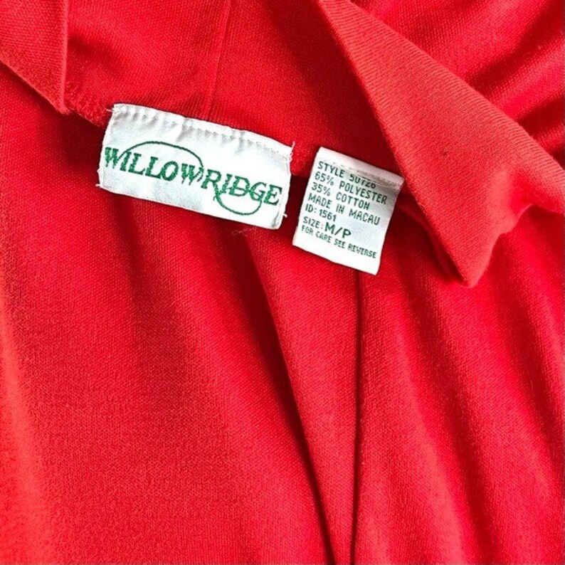 Vintage Willow Ridge Red Mock Turtleneck Long Sleeve Midi Etsy