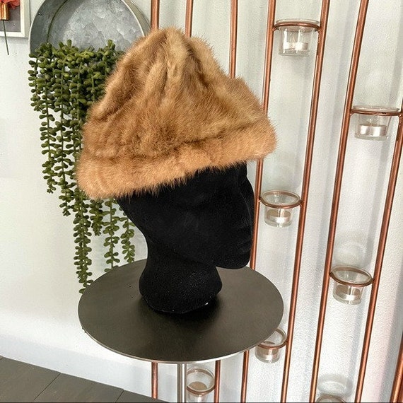 Vintage Brown Genuine Fur Fez Hat - Etsy display picture 2