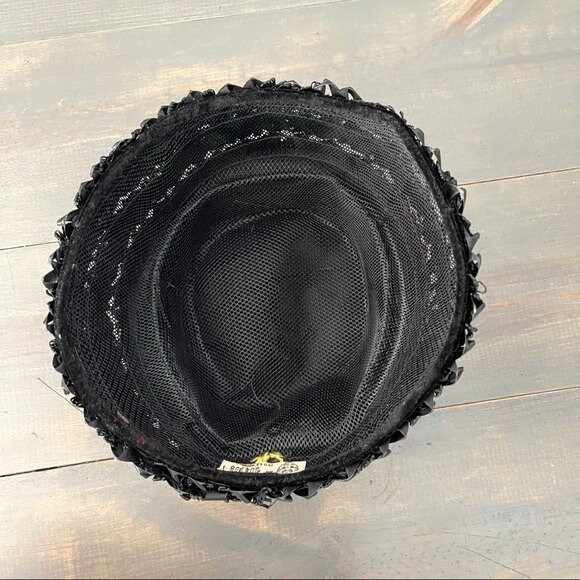 Vintage Union Made Cloche Hat Black Straw - Etsy display picture 3