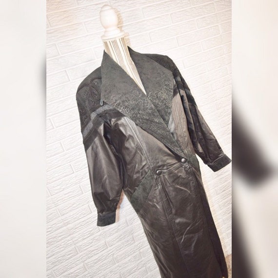 Vtg 80s Wilson's Leather Long Black Leather Coat - Etsy