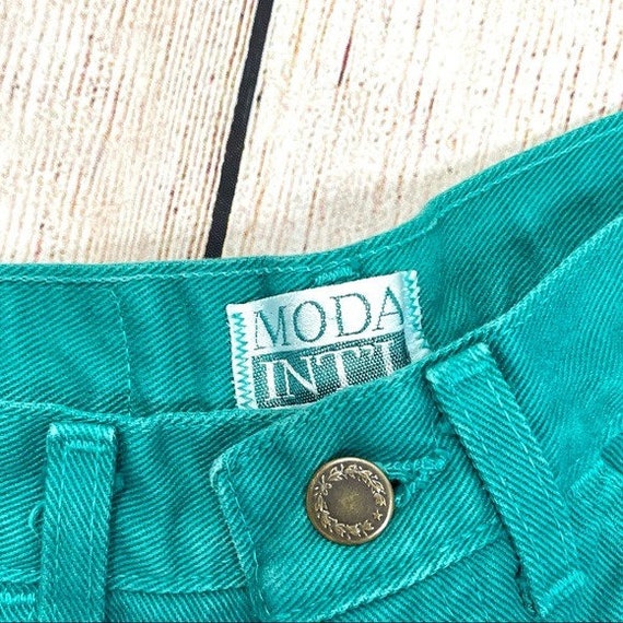 Vintage Moda Int Distressed The London Jean Green… - image 5