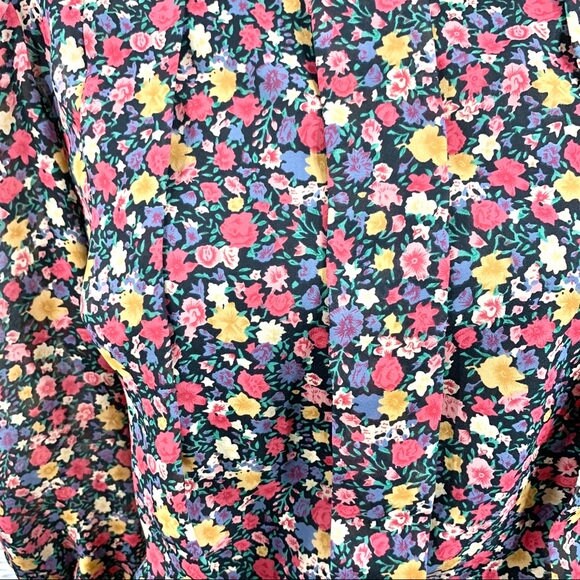 Vintage USA Petites Sheer Floral Midi Dress - Etsy