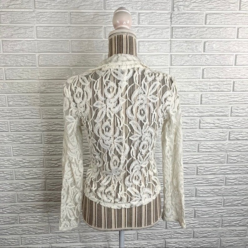 Vintage 90s Windsor Sheer White Lace Jacket