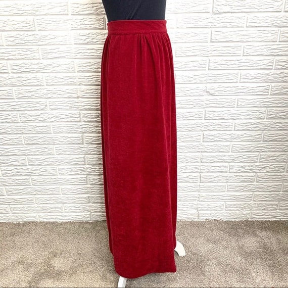 Vintage Burgundy Maxi Skirt - image 4