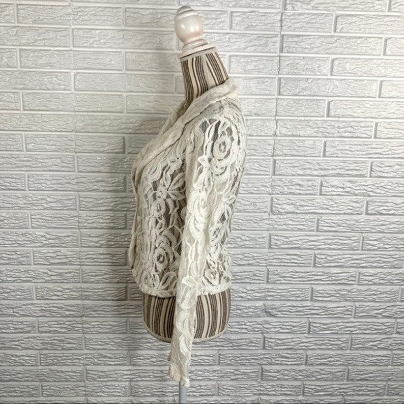 Vintage 90s Windsor Sheer White Lace Jacket