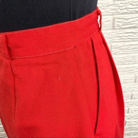 Vintage Red High Waisted Midi Skirt - Etsy