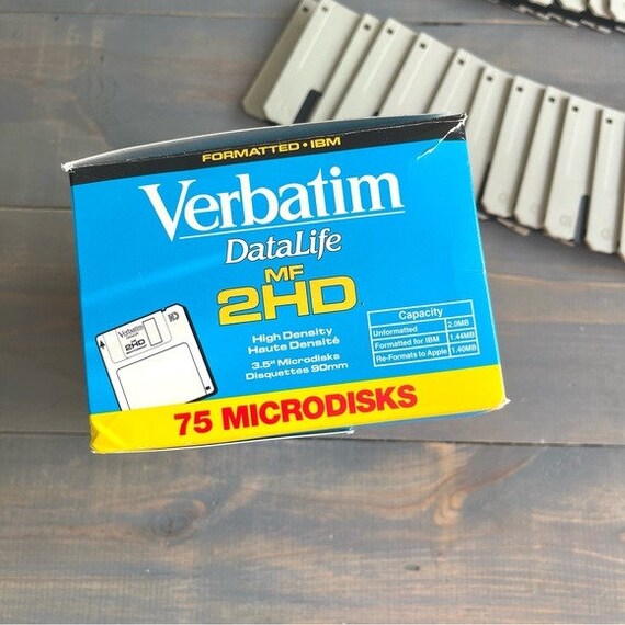 Vtg Verbatim 3.5” 55 Microdisks Floppy Disks Lot Datalife MF 2HD
