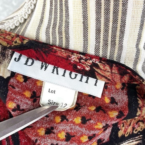 Vintage JD Wright Patterned Patchwork Vest Size 1… - image 7