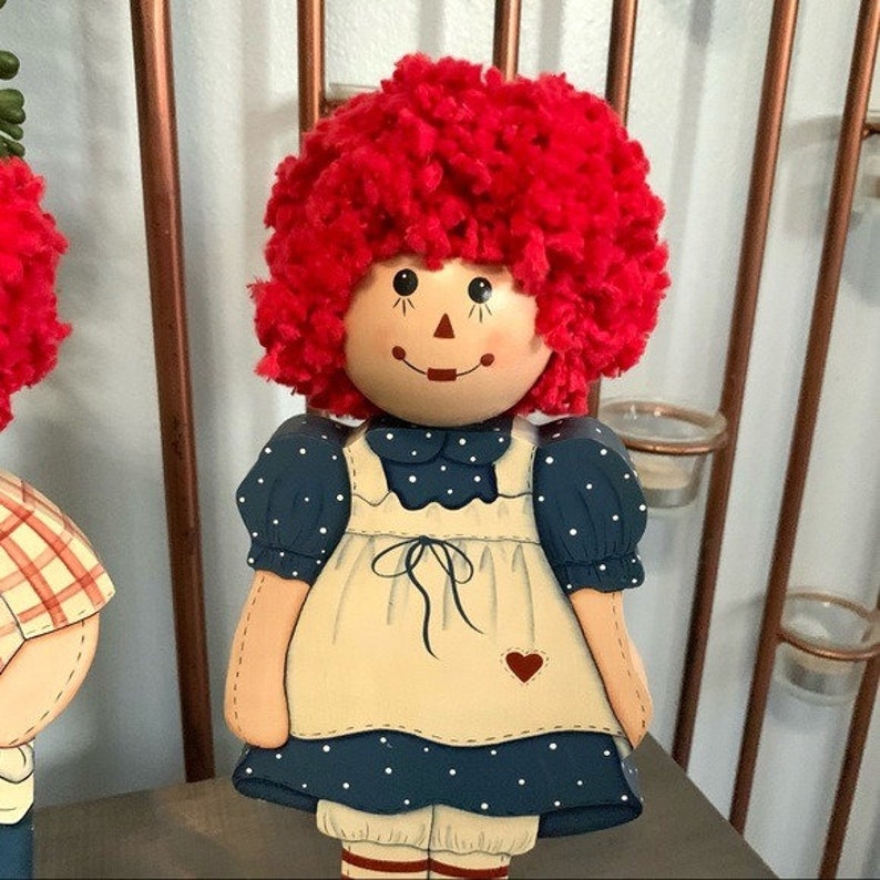 Vintage Raggedy Ann and Andy Standing Wooden Dolls - Etsy