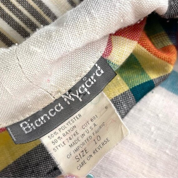 Vintage Bianca Nygard Multicolored Plaid Blazer J… - image 7