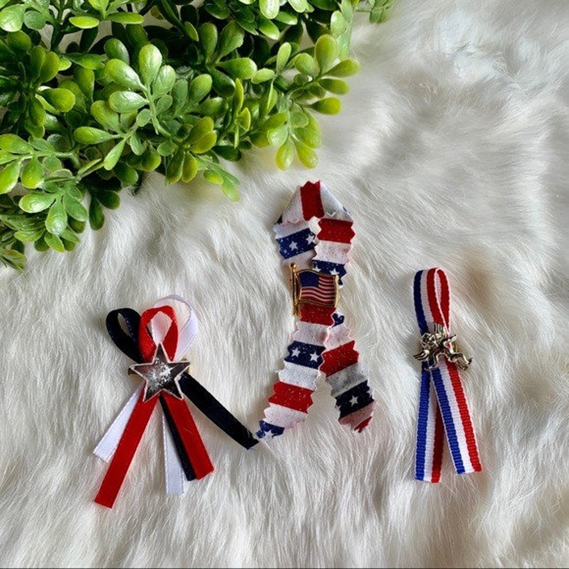 Vintage Patriotic Ribbon Brooches Bundle - Etsy