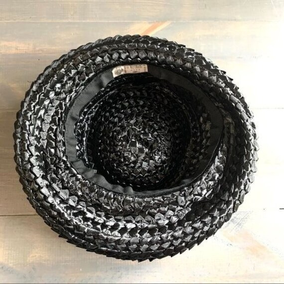 Vintage Black Straw Breton Hat - Etsy display picture 3
